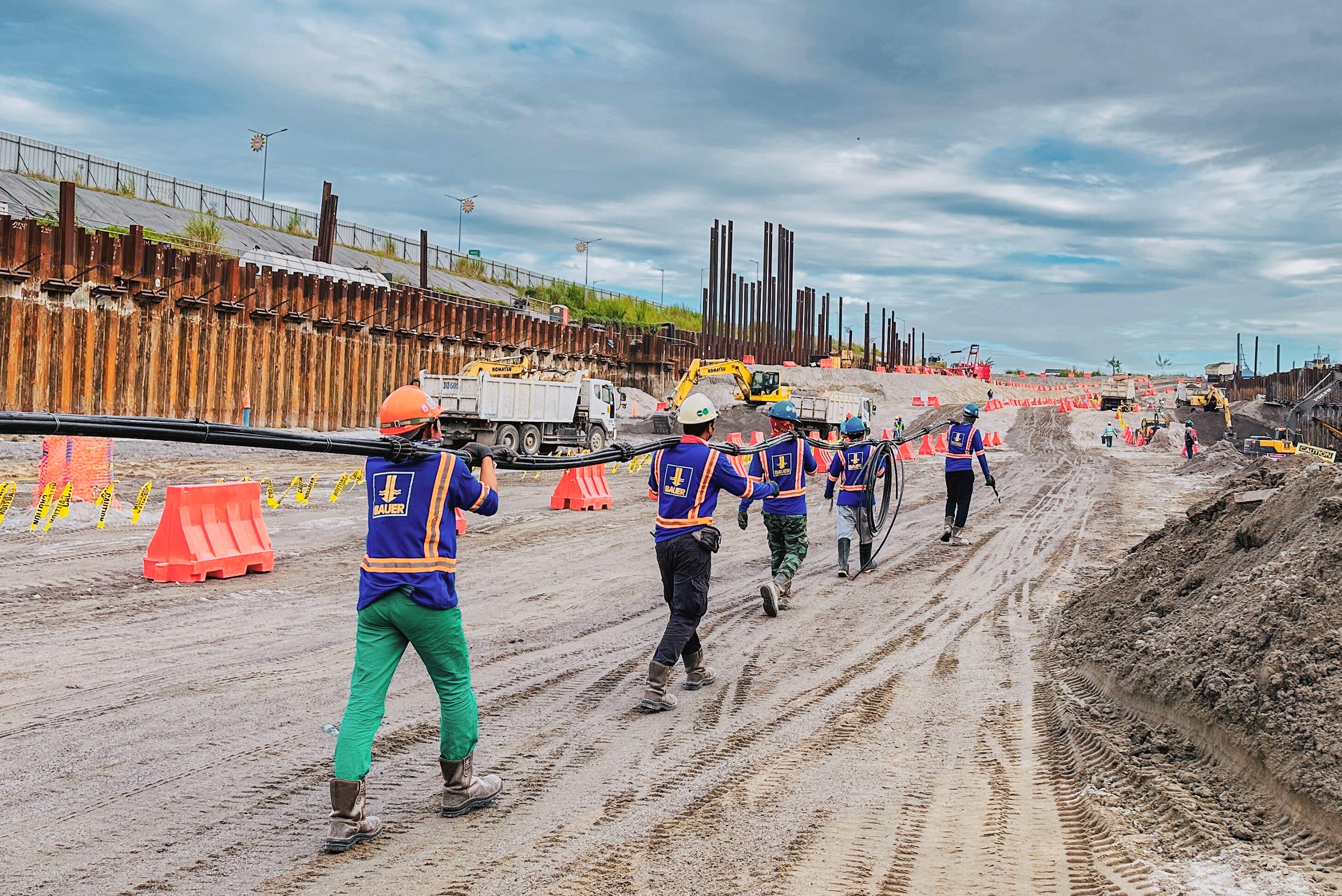 Employees of Bauer Foundations Philippines working on a construction project